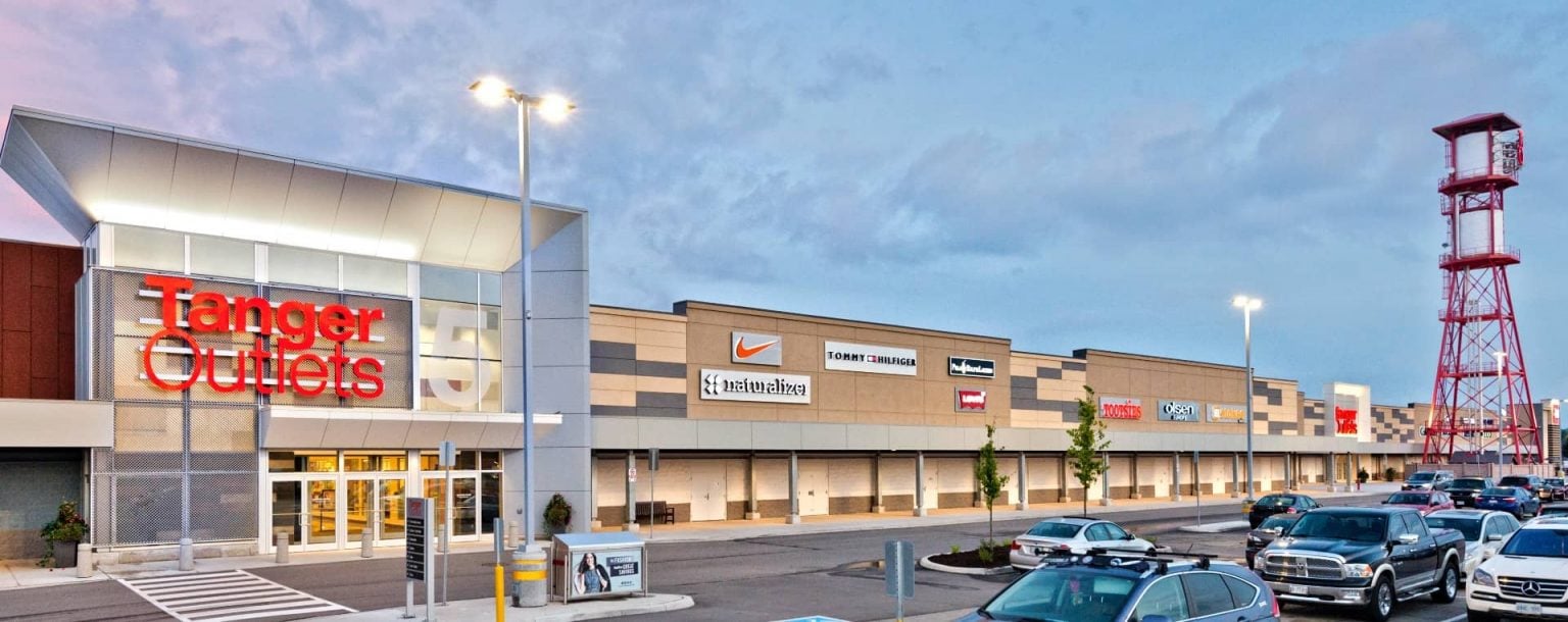 Exterior of the Tanager outlets building
