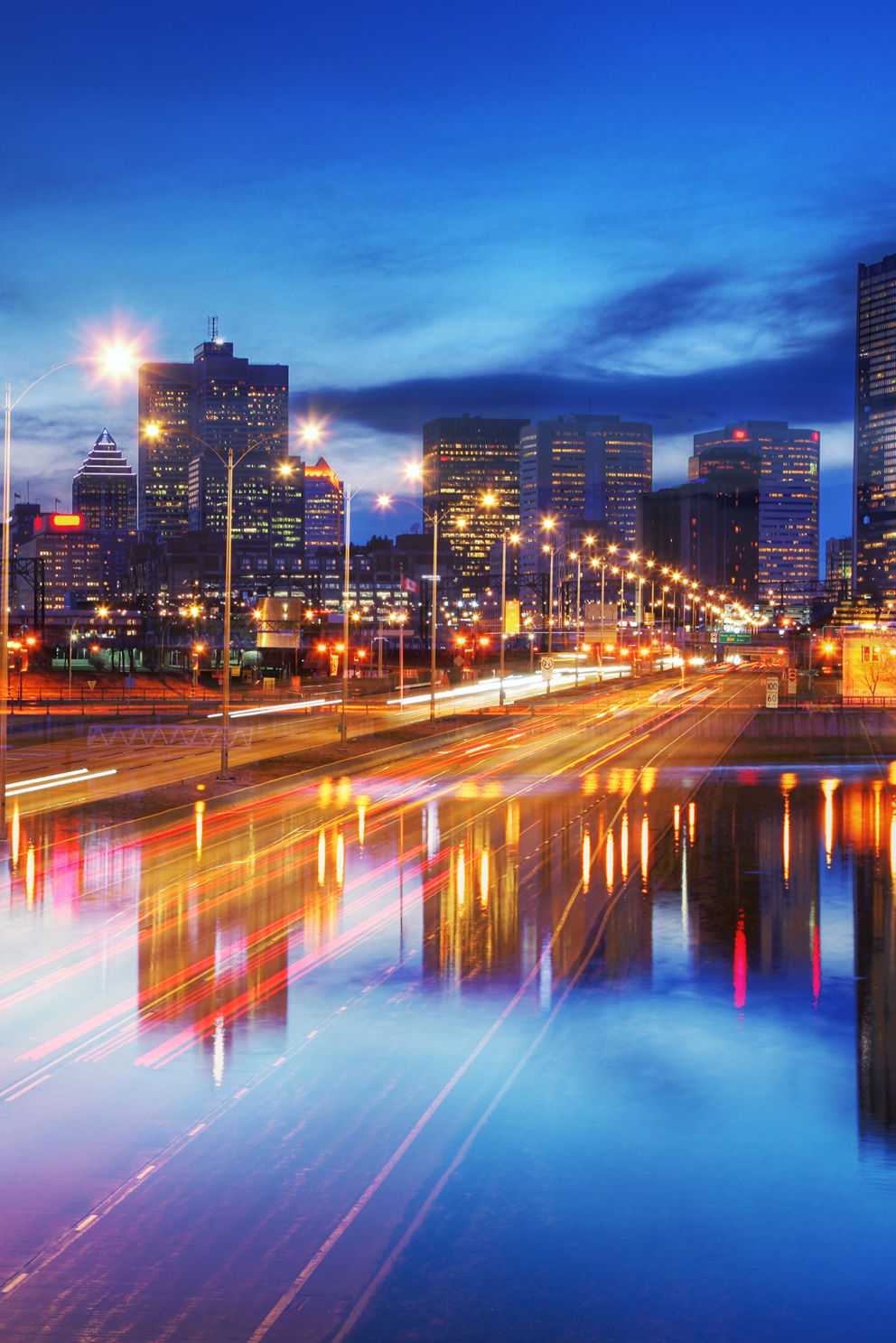 City streets at night